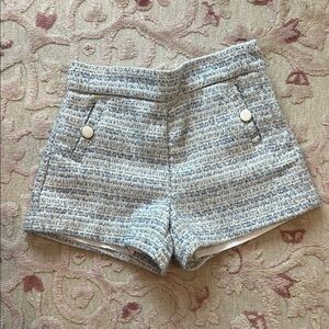 Janie and Jack Blue Tweed High Waist Shorts